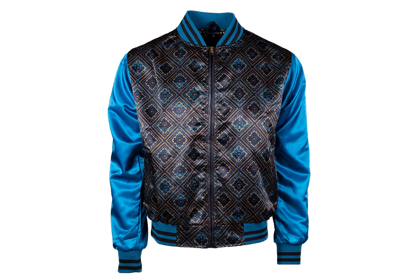 turquoise bomber jacket